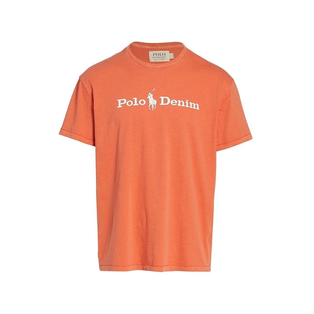 Polo Denim & Supply Ralph Lauren Mens College Orange Graphic T-Shirt Size XL NWT